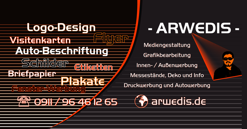 Kreatives Grafikdesign, moderne Websites und Produktion von Druck- und Außenwerbung – Werbeagentur Nürnberg ARWEDIS