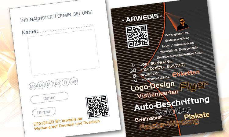 Word-Vorlagen, Terminblock- Din A7, beidseitig, für 1 Termin