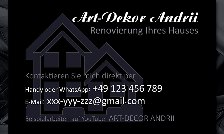 Fordere Seite, Design und Druck – ARWEDIS-Mediengestaltung aus Nürnberg. (hier anonymisiert)