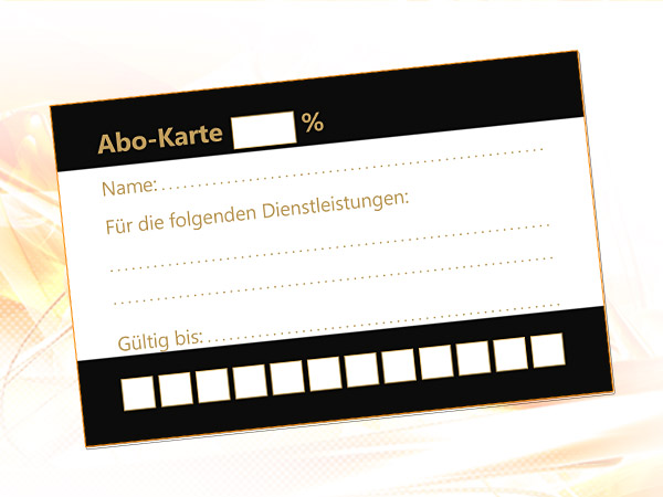 Abo-Karte für ein Friseursalon in Dortmund (Rückseite mit Stempelkarte)