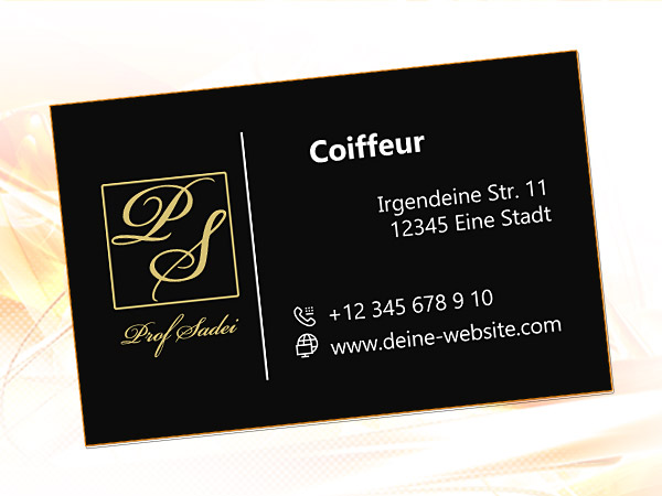 Visitenkarte für ein Coiffeursalon (Friseursalon), Filiale in der Schweiz (hier anonymisiert)
