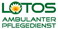 Logo LOTOS ambulanter Pflegedienst mit Lotosblume in Gelb und Orange
