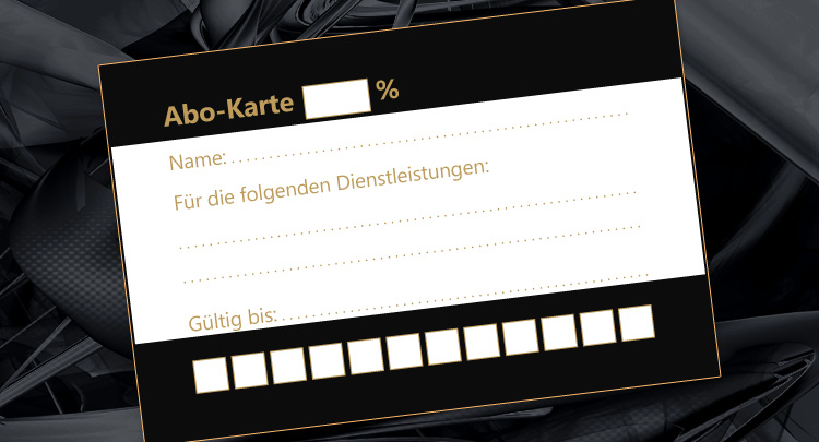 Abo-Karte für ein Friseursalon in Dortmund (Rückseite mit Stempelkarte)
