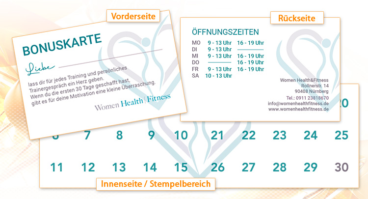 Bonuskarte für Women Health und Fitness in Nürnberg