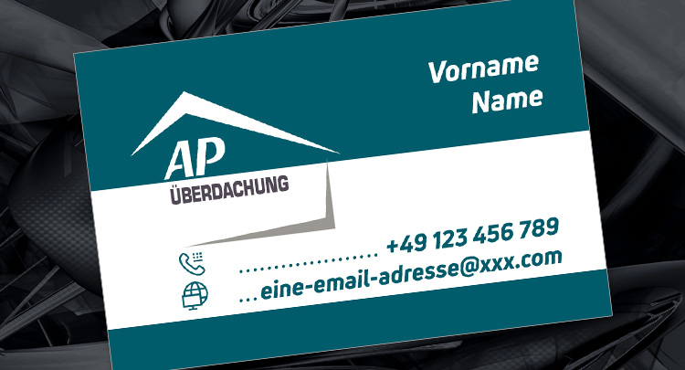 Einfache Visitenkarte, Gestaltung und Druck für ein Bau-Unternehmen (hier anonymisiert)